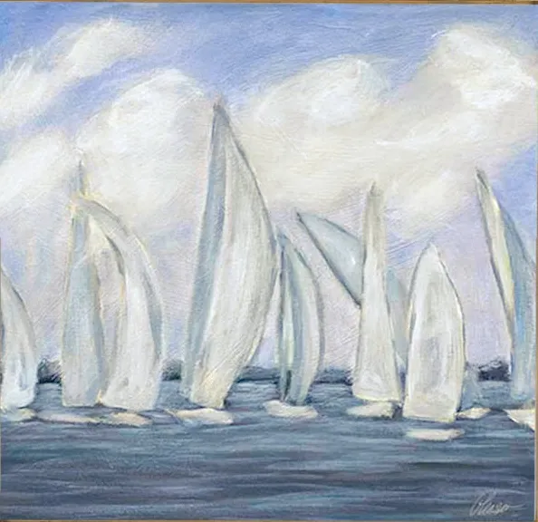 [LSBSPIN-12X12S-A-G] Blue Spinnakers (Gold, 12x12-Square)