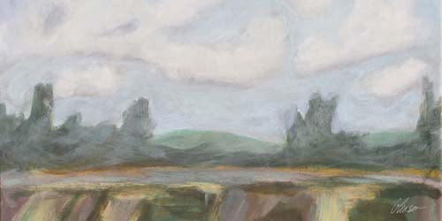 [LSCALE-12X12S-A-G] California Flax Field: Eastern View (Gold, 12x12-Square)