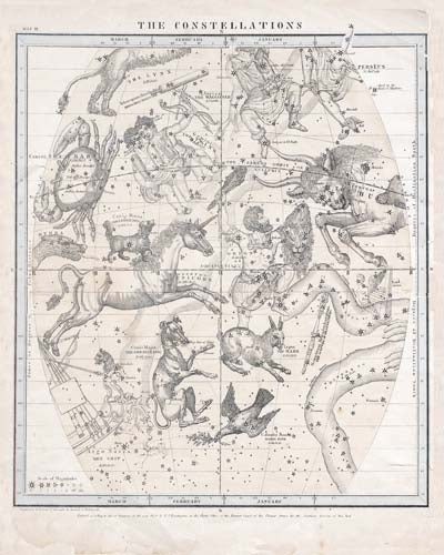 [RPCNS0-12X16L-A-G] Constellations: January, February, March (Gold, 12x16-Landscape)