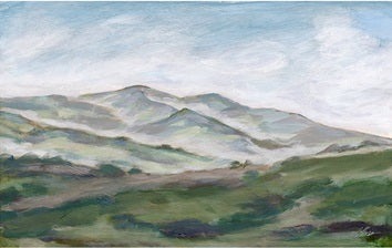 [LSFOGM-12X12S-A-G] Foggy Mountains (Gold, 12x12-Square)