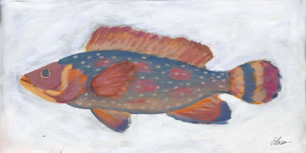 [GFR-12X16L-A-G] Gone Fishing: Rainbow Fish (Gold, 12x16-Landscape)