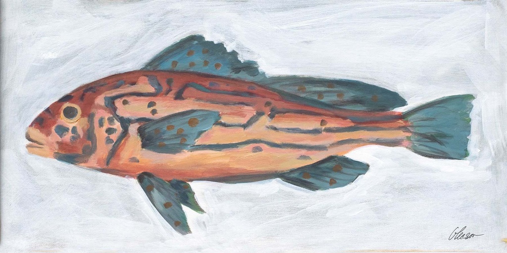 [GFS-12X16L-A-G] Gone Fishing: Striped (Gold, 12x16-Landscape)