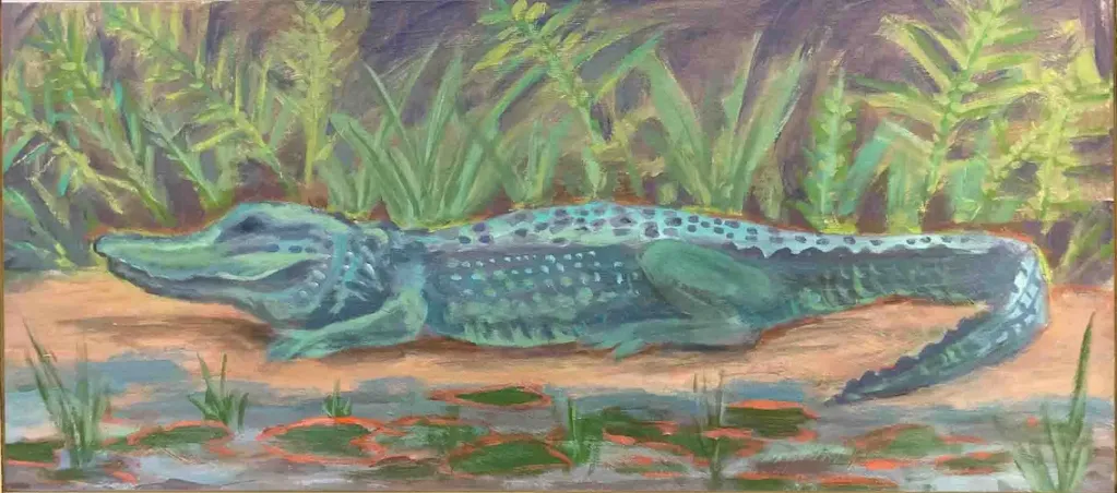 [BOTA-12X16L-A-G] Toothless Alligator (Gold, 12x16-Landscape)