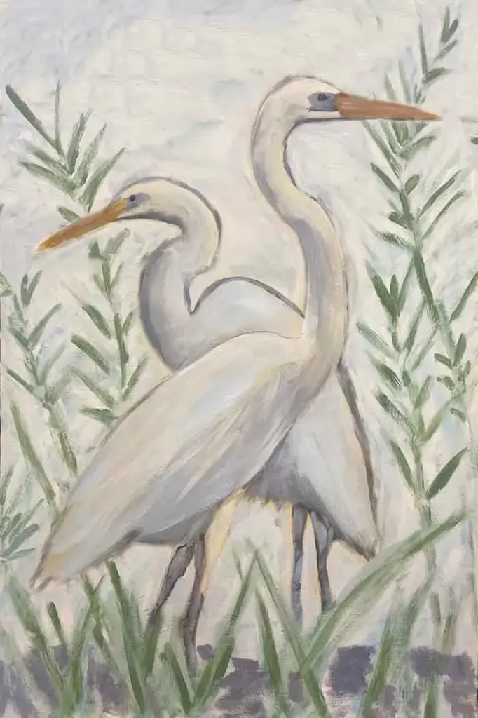 White Heron Couple