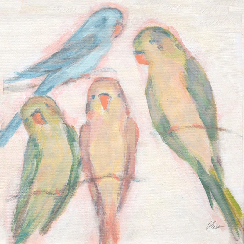 Colored Love Birds - Flirt